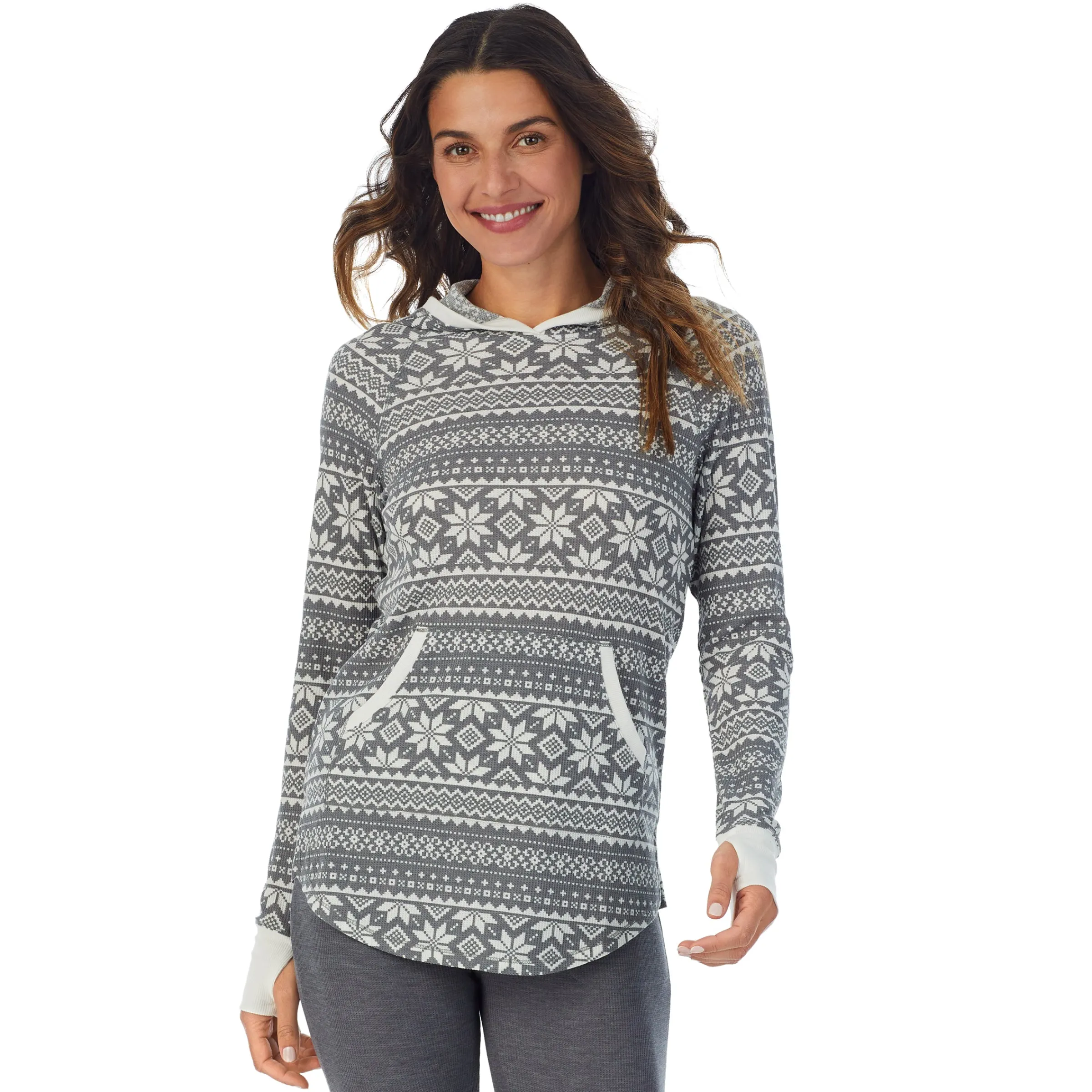 New Stretch Thermal Long Sleeve Hoodie Tunic Women Long Sleeves