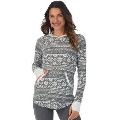 New Stretch Thermal Long Sleeve Hoodie Tunic Women Long Sleeves