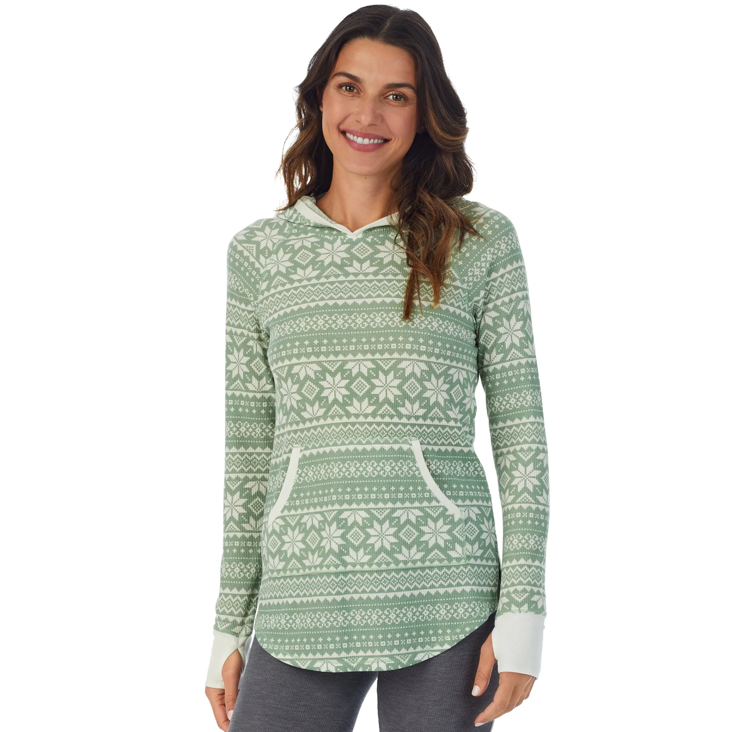 New Stretch Thermal Long Sleeve Hoodie Tunic Women Long Sleeves