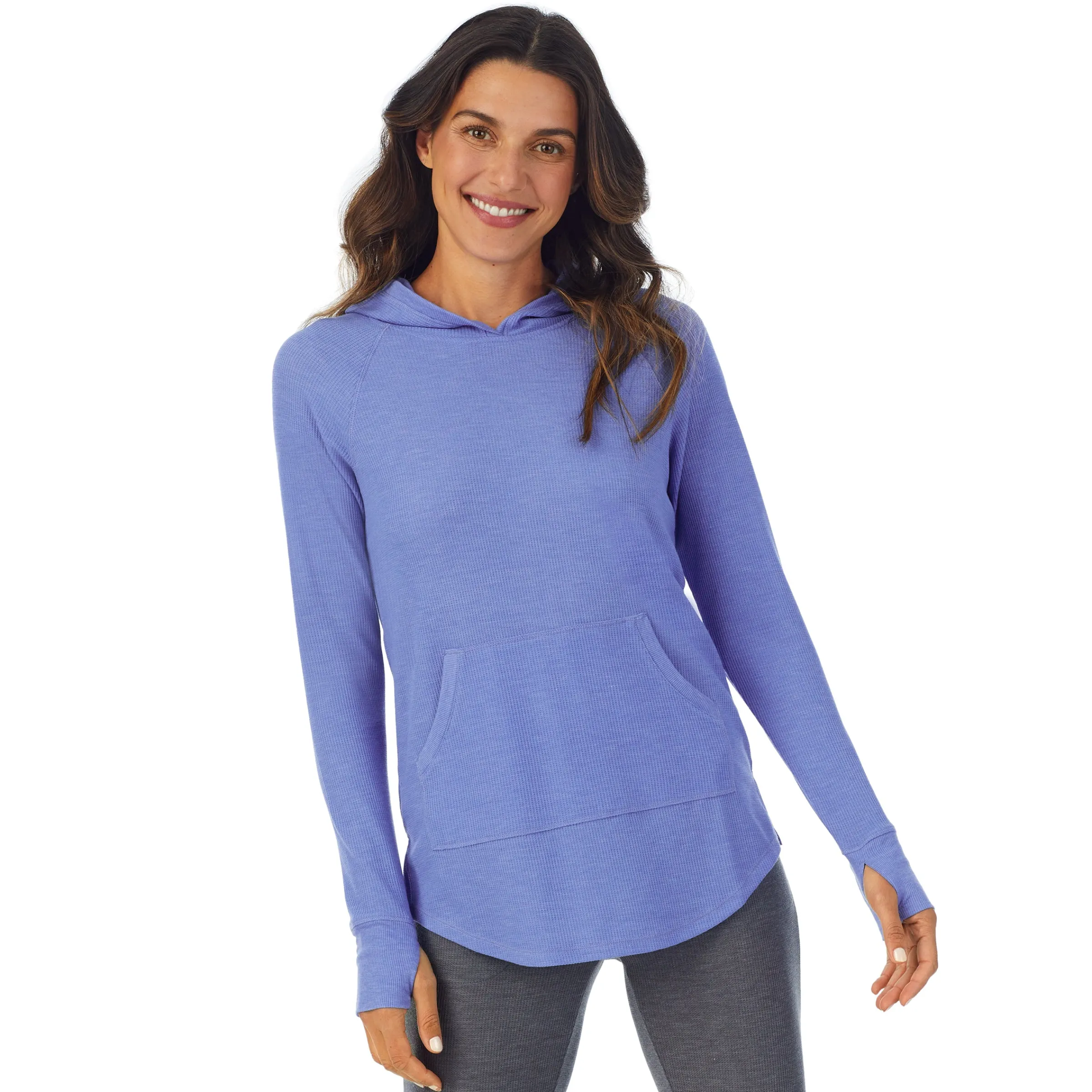 New Stretch Thermal Long Sleeve Hoodie Tunic Women Long Sleeves