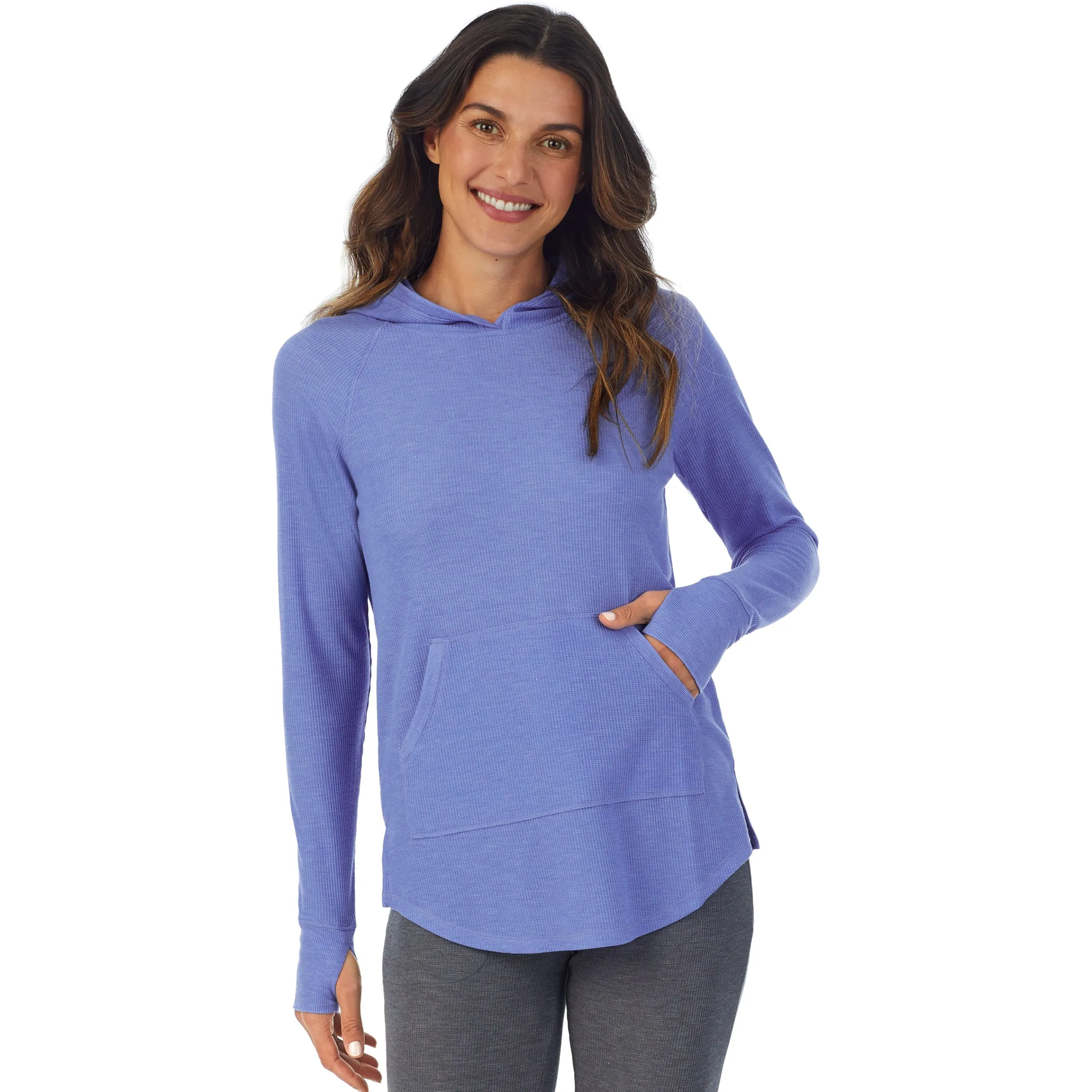 New Stretch Thermal Long Sleeve Hoodie Tunic Women Long Sleeves