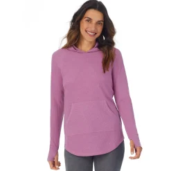 New Stretch Thermal Long Sleeve Hoodie Tunic Women Long Sleeves