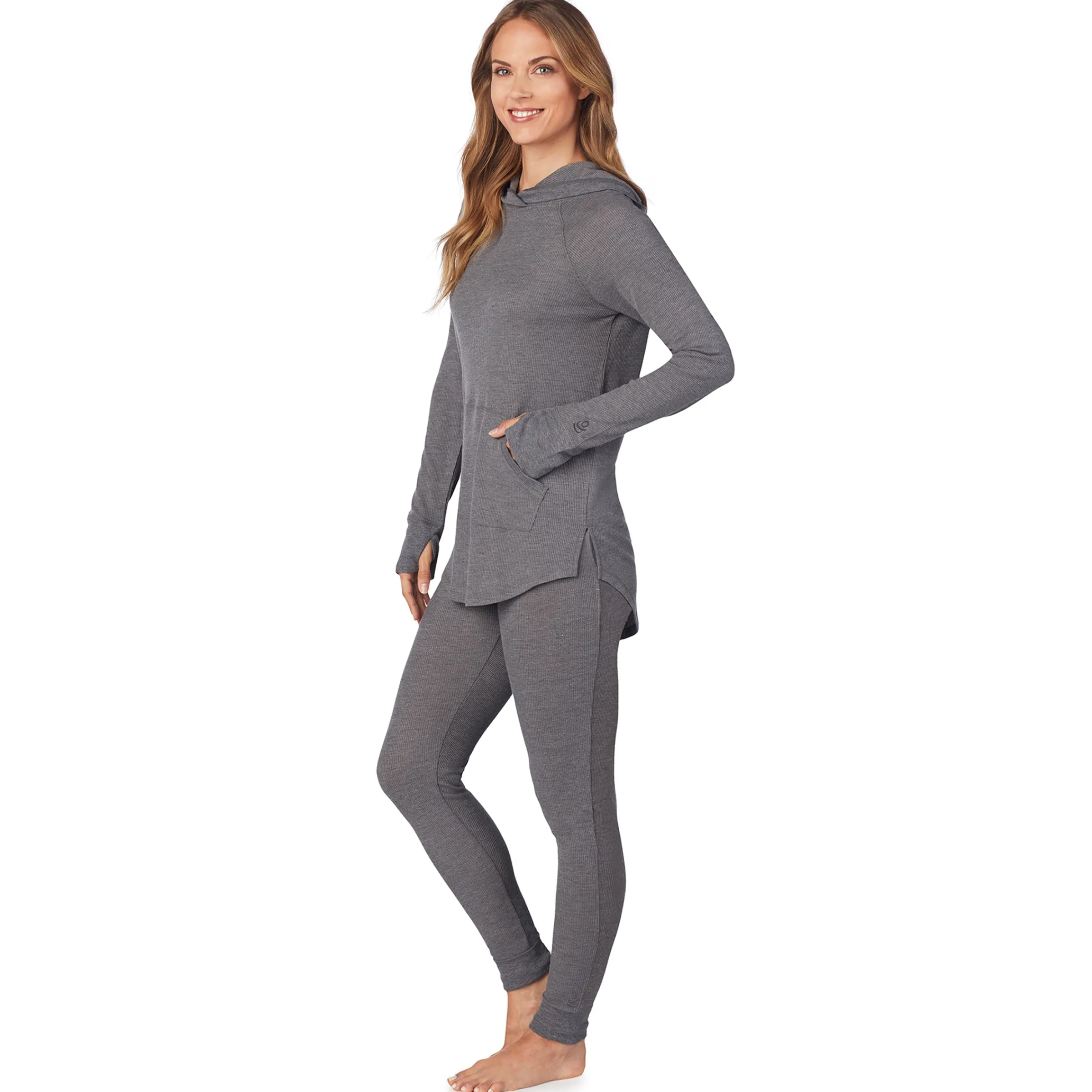 New Stretch Thermal Long Sleeve Hoodie Tunic Women Long Sleeves