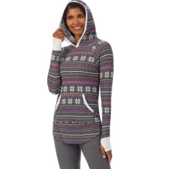 New Stretch Thermal Long Sleeve Hoodie Tunic Women Long Sleeves