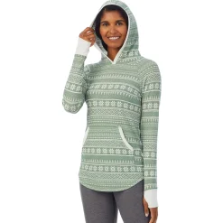New Stretch Thermal Long Sleeve Hoodie Tunic Women Long Sleeves