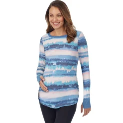 New Stretch Thermal Maternity Long Sleeve Ballet Neck Top Women Maternity|Long Sleeves