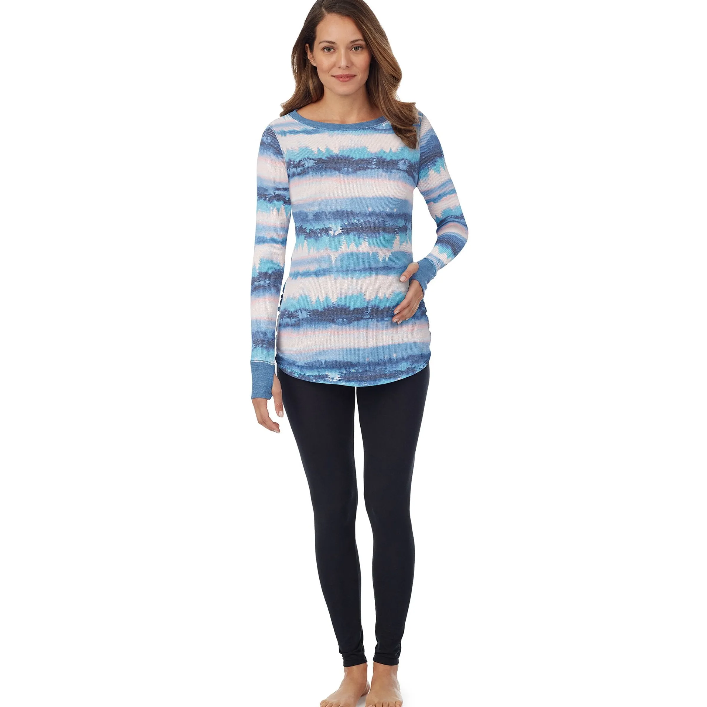 New Stretch Thermal Maternity Long Sleeve Ballet Neck Top Women Maternity|Long Sleeves