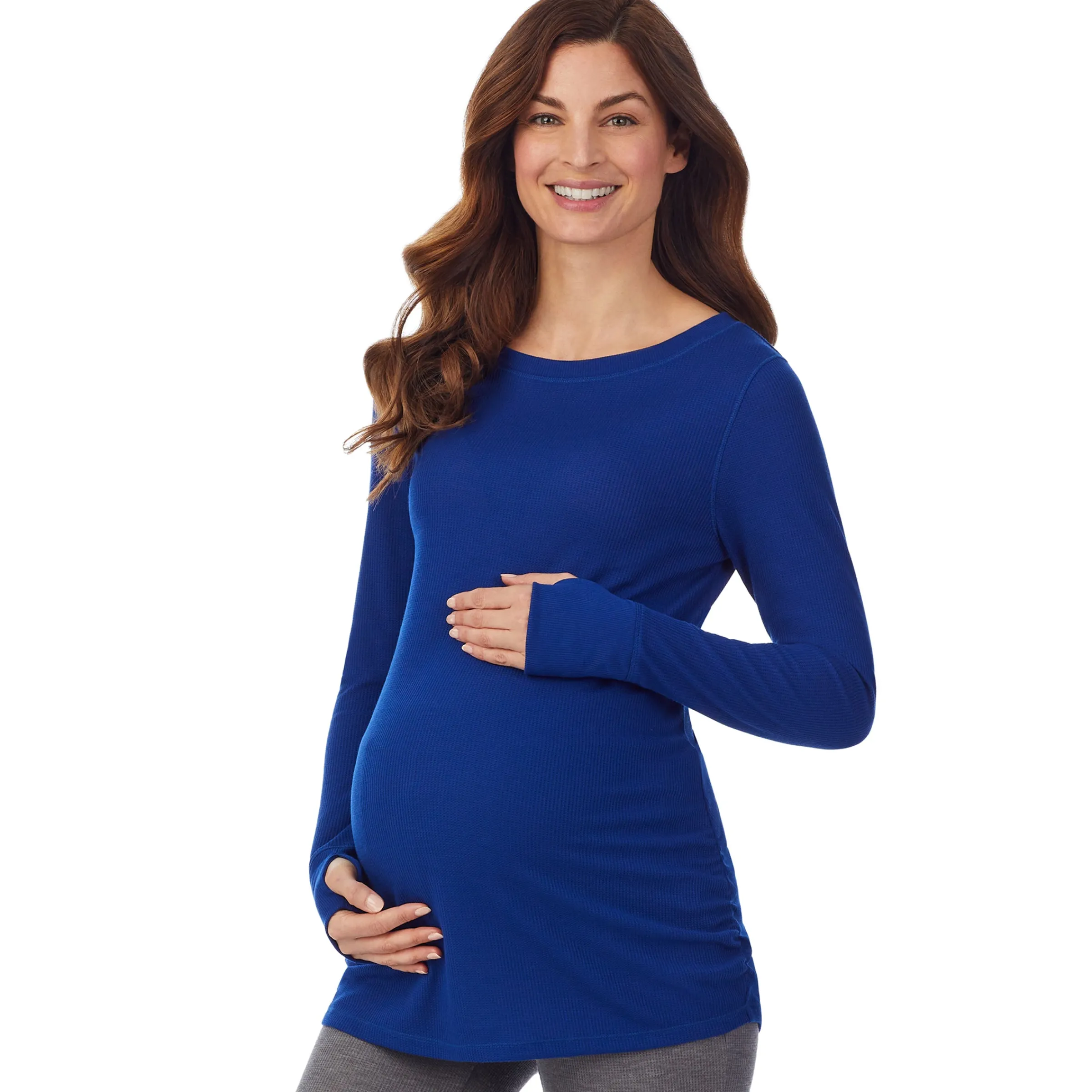 New Stretch Thermal Maternity Long Sleeve Ballet Neck Top Women Maternity|Long Sleeves