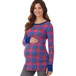 New Stretch Thermal Maternity Long Sleeve Ballet Neck Top Women Maternity|Long Sleeves