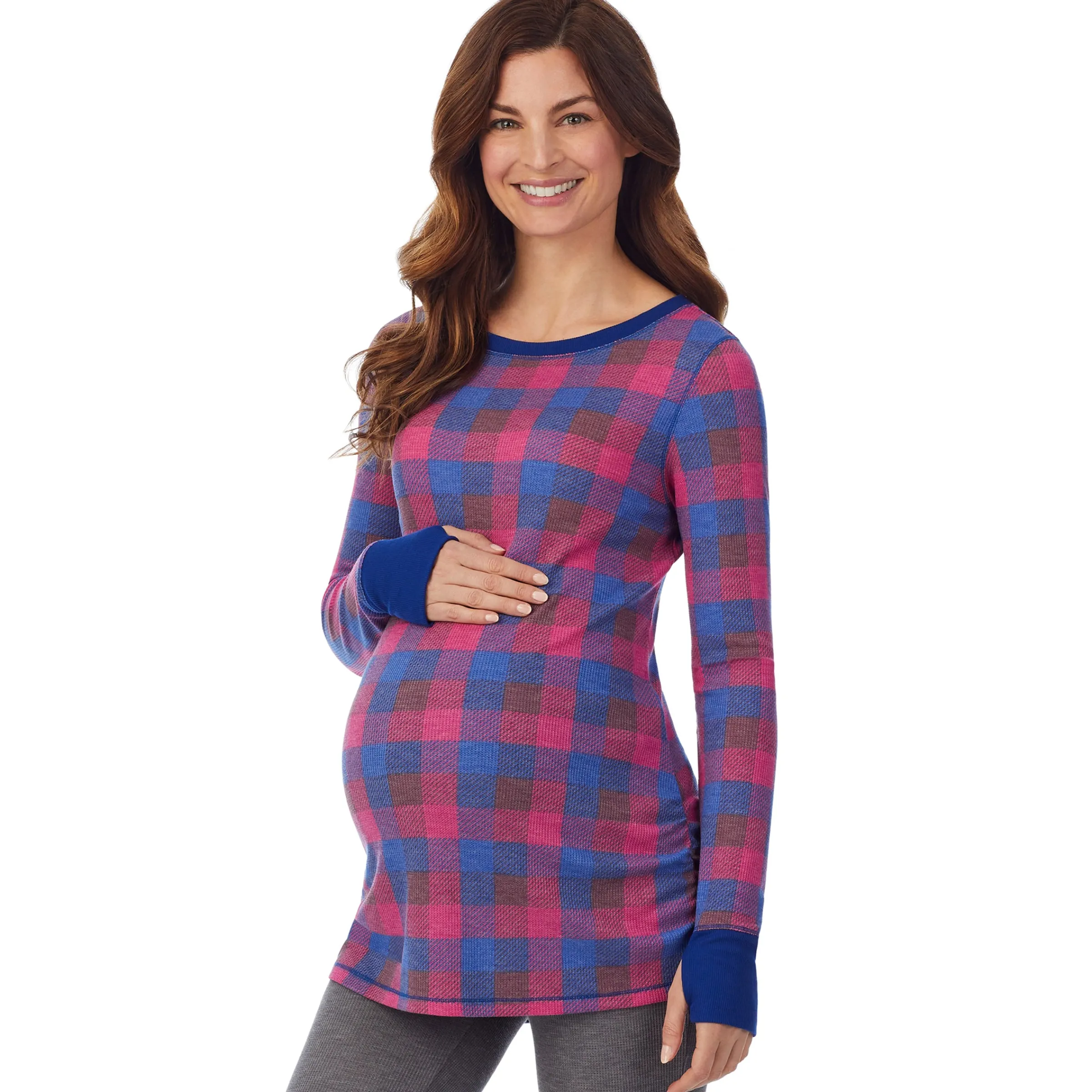 New Stretch Thermal Maternity Long Sleeve Ballet Neck Top Women Maternity|Long Sleeves