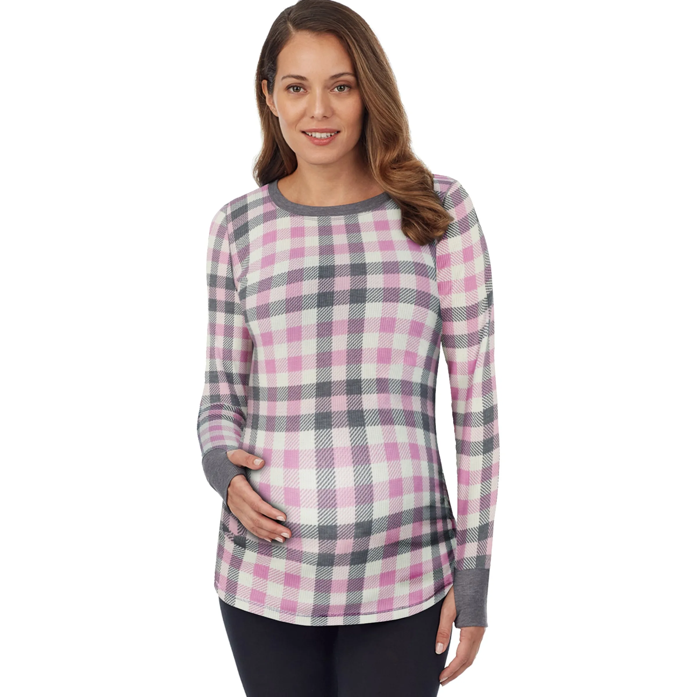 New Stretch Thermal Maternity Long Sleeve Ballet Neck Top Women Maternity|Long Sleeves