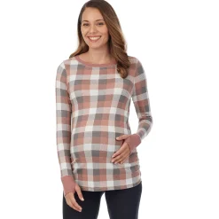 New Stretch Thermal Maternity Long Sleeve Ballet Neck Top Women Maternity|Long Sleeves