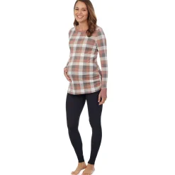 New Stretch Thermal Maternity Long Sleeve Ballet Neck Top Women Maternity|Long Sleeves