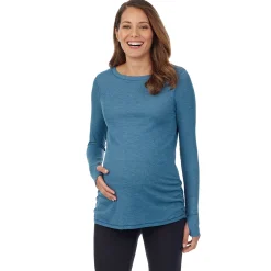 New Stretch Thermal Maternity Long Sleeve Ballet Neck Top Women Maternity|Long Sleeves