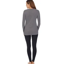 Discount Stretch Thermal Maternity Long Sleeve Split V-Neck Henley Women Maternity|Long Sleeves