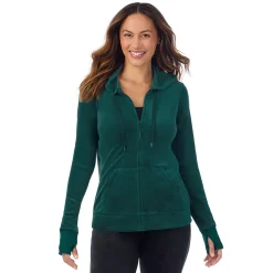 Stretch Velour Full Zip Hoodie Women Lounge|Wraps + Hoodies