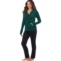 Stretch Velour Full Zip Hoodie Women Lounge|Wraps + Hoodies