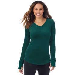 Outlet Stretch Velour Long Sleeve V-Neck Women Long Sleeves