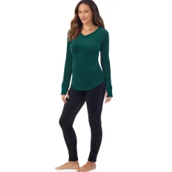 Outlet Stretch Velour Long Sleeve V-Neck Women Long Sleeves