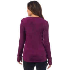 Outlet Stretch Velour Long Sleeve V-Neck Women Long Sleeves