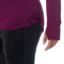 Outlet Stretch Velour Long Sleeve V-Neck Women Long Sleeves