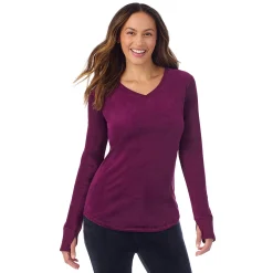 Outlet Stretch Velour Long Sleeve V-Neck Women Long Sleeves