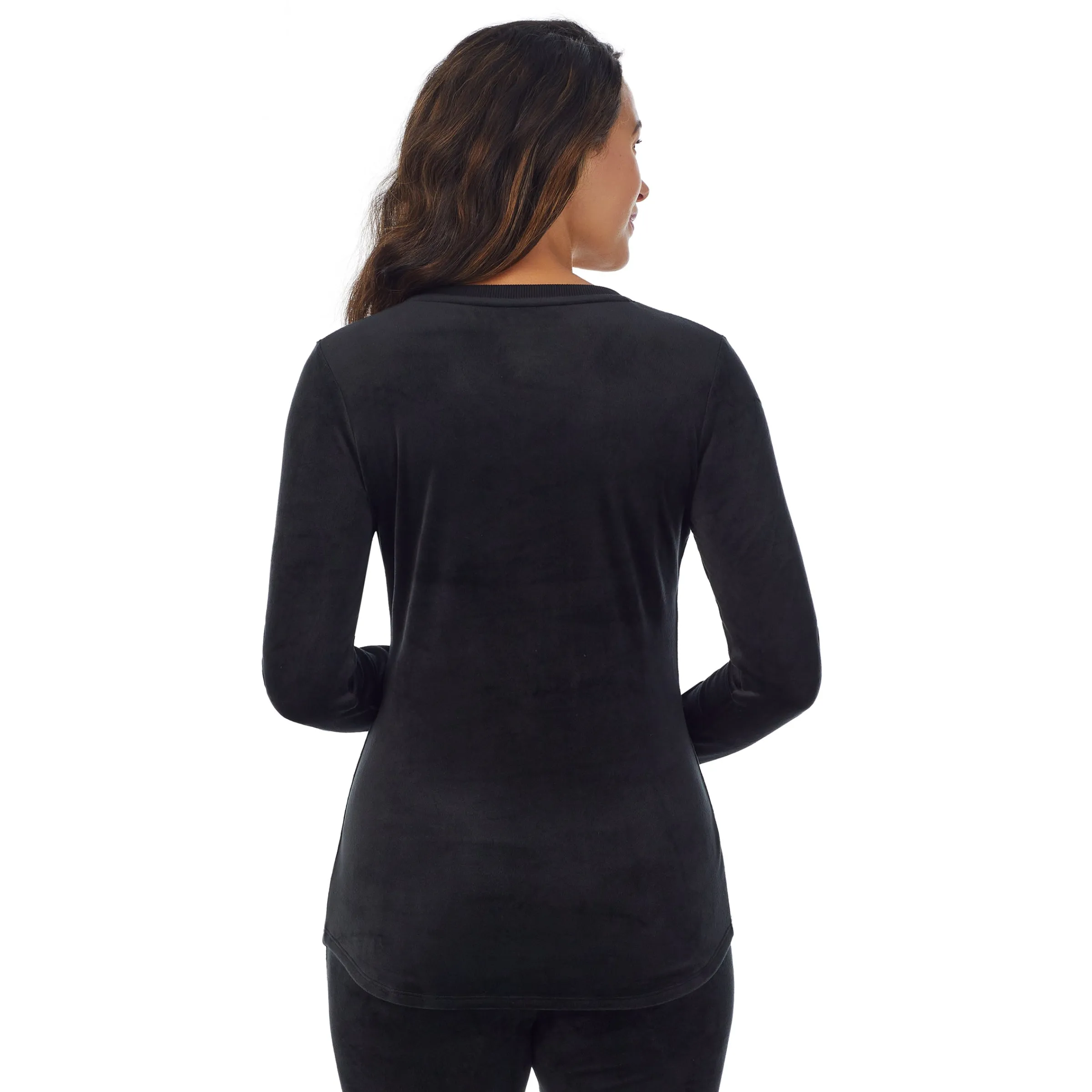 Sale Stretch Velour Long Sleeve V-Neck Women Long Sleeves
