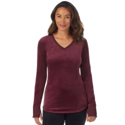 Sale Stretch Velour Long Sleeve V-Neck Women Long Sleeves