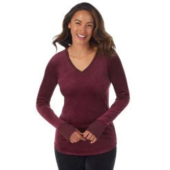 Sale Stretch Velour Long Sleeve V-Neck Women Long Sleeves