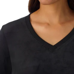 Sale Stretch Velour Long Sleeve V-Neck Women Long Sleeves