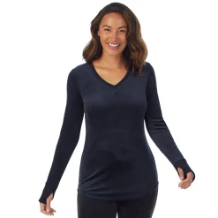 Sale Stretch Velour Long Sleeve V-Neck Women Long Sleeves