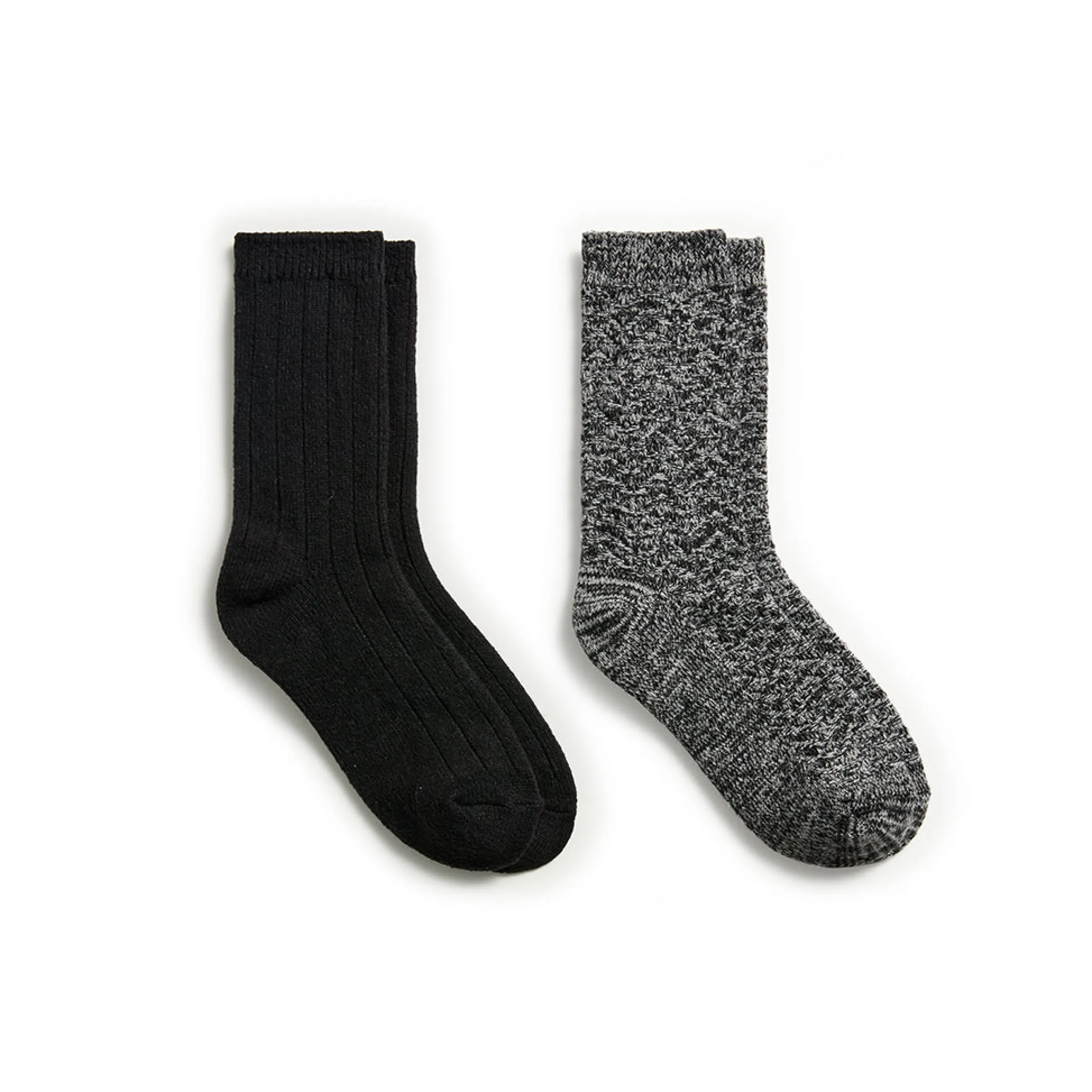 Hot Tonal Spacedye Chevron Texture/Wide Rib Crew Sock 2-Pack Women Socks|Women's Accessories