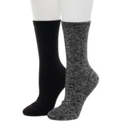 Hot Tonal Spacedye Chevron Texture/Wide Rib Crew Sock 2-Pack Women Socks|Women's Accessories