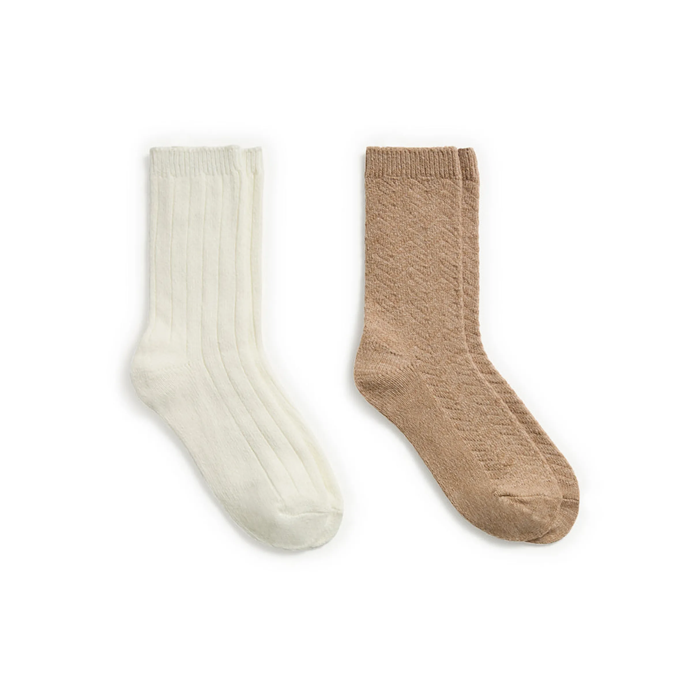 Hot Tonal Spacedye Chevron Texture/Wide Rib Crew Sock 2-Pack Women Socks|Women's Accessories