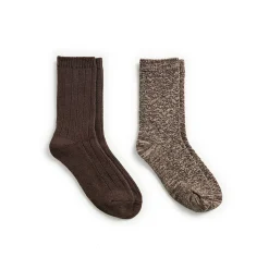Hot Tonal Spacedye Chevron Texture/Wide Rib Crew Sock 2-Pack Women Socks|Women's Accessories