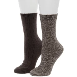 Hot Tonal Spacedye Chevron Texture/Wide Rib Crew Sock 2-Pack Women Socks|Women's Accessories