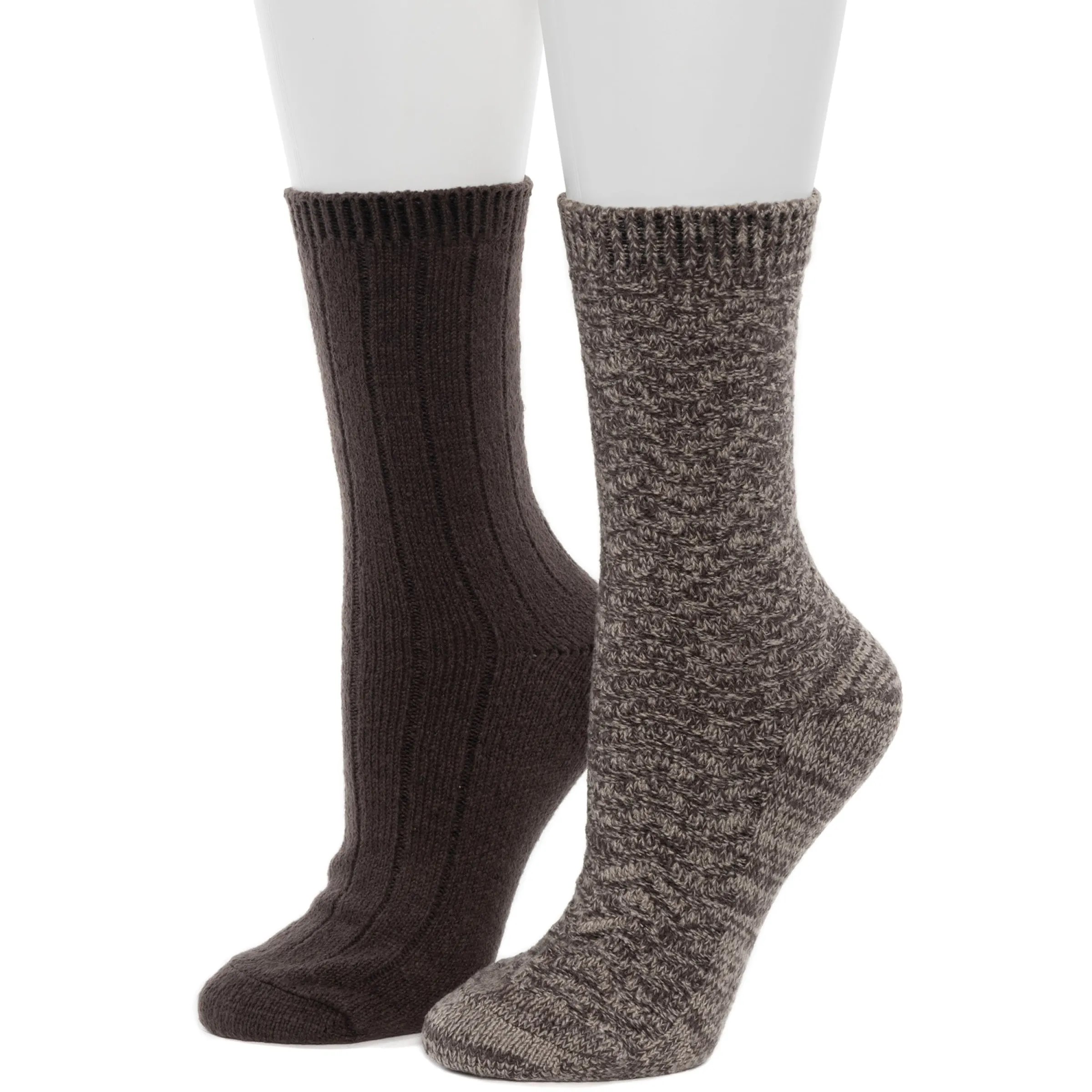 Hot Tonal Spacedye Chevron Texture/Wide Rib Crew Sock 2-Pack Women Socks|Women's Accessories
