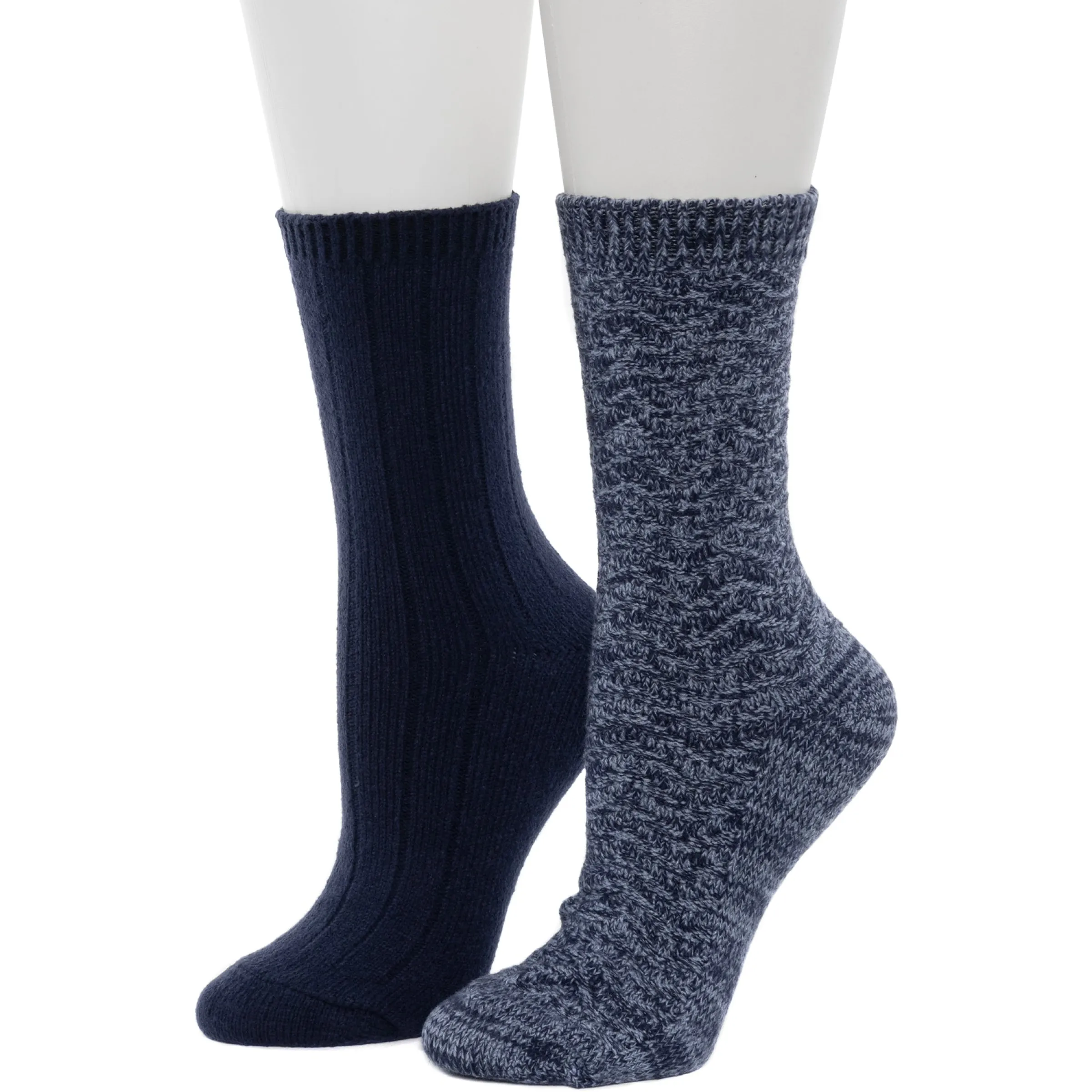 Hot Tonal Spacedye Chevron Texture/Wide Rib Crew Sock 2-Pack Women Socks|Women's Accessories