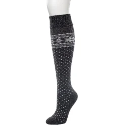 Online Turncuff Tonal Snowflake Knee High Sock Women Socks|Women's Accessories