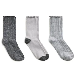 Best Twist Chevron / Lettuce Edge Crew Sock 3-Pack Women Socks|Women's Accessories