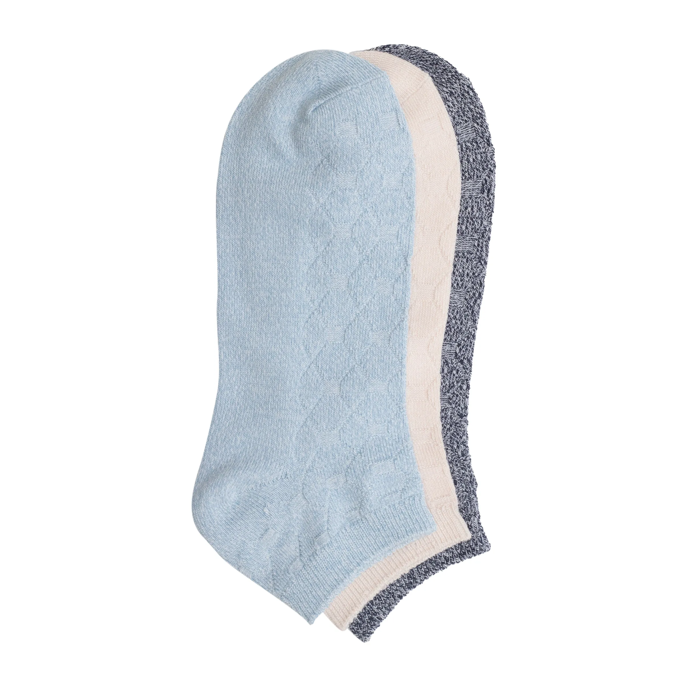 Best Twist Tile Textured Solid Color Low Cut Sock 3-Pack Women Socks|Women's Accessories