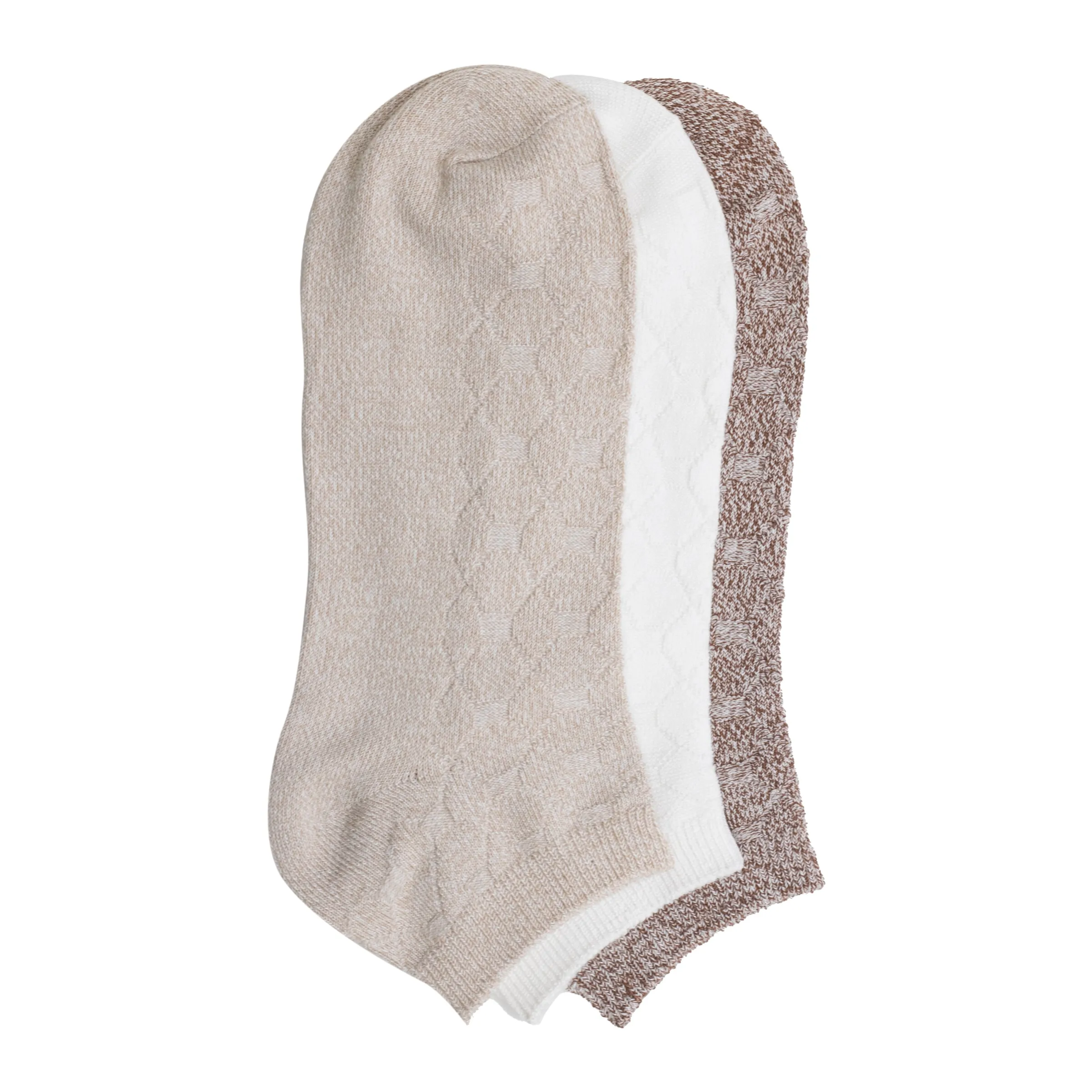 Best Twist Tile Textured Solid Color Low Cut Sock 3-Pack Women Socks|Women's Accessories