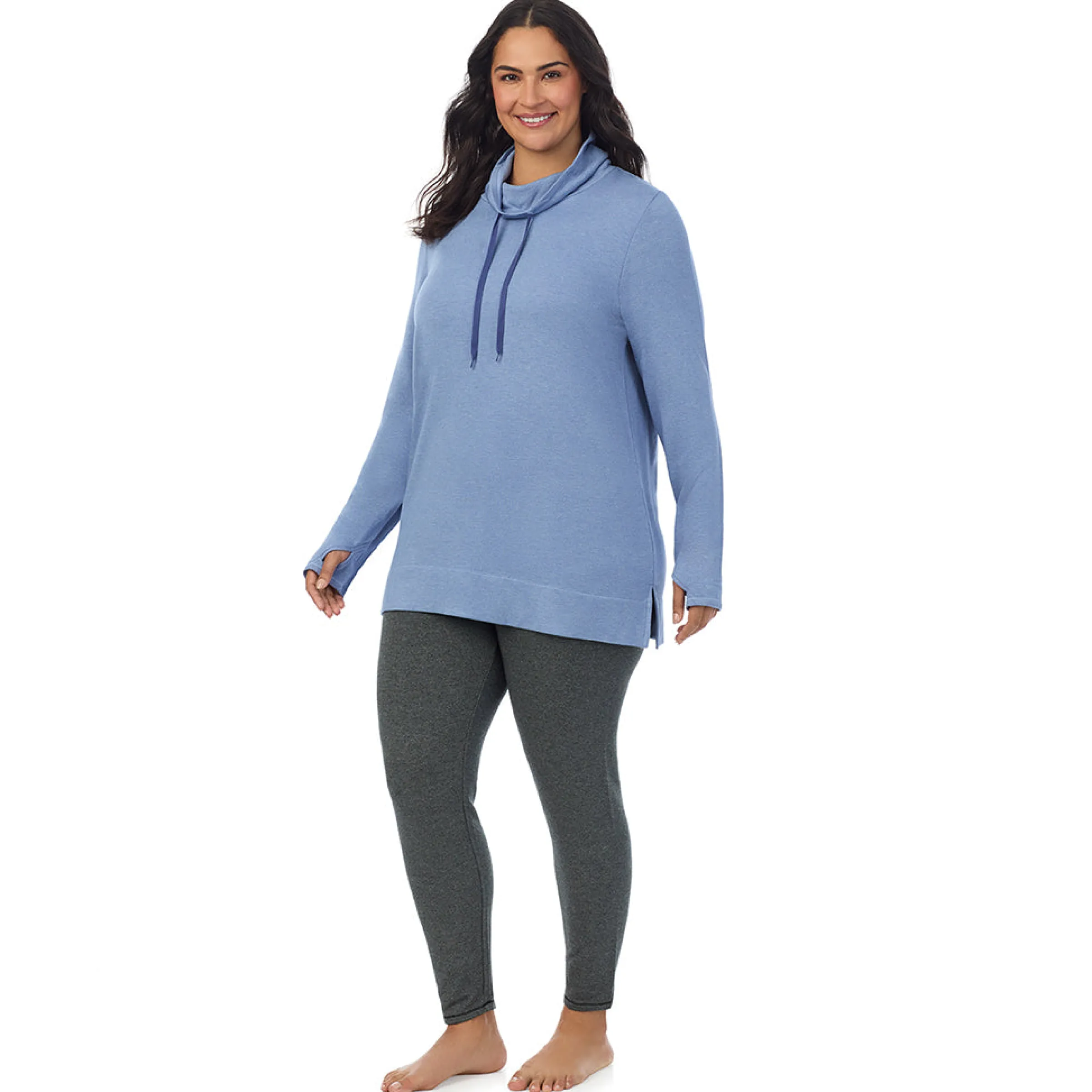 Hot Ultra Cozy Long Sleeve Cowl Neck Tunic PLUS Women Plus Size|Lounge