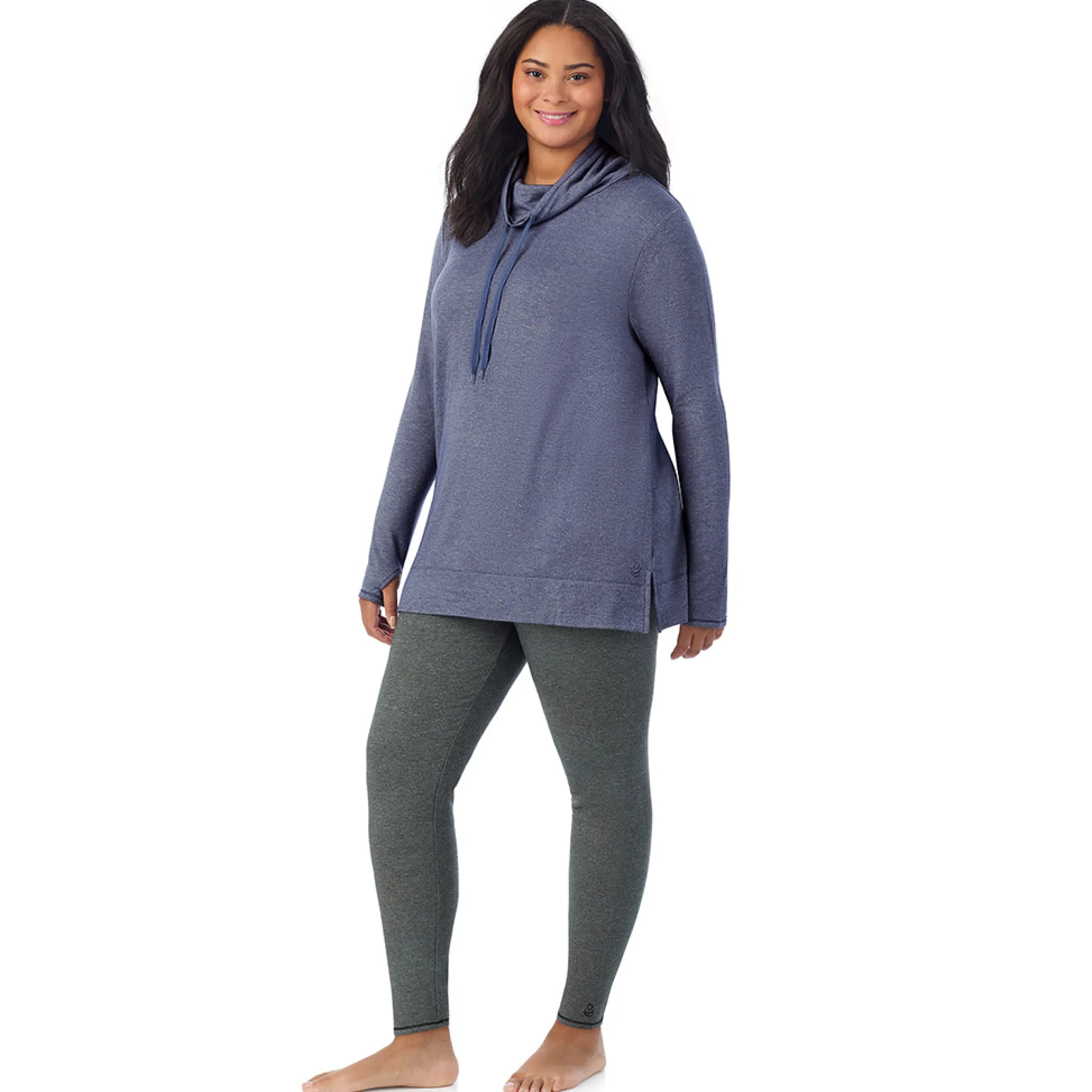 Hot Ultra Cozy Long Sleeve Cowl Neck Tunic PLUS Women Plus Size|Lounge
