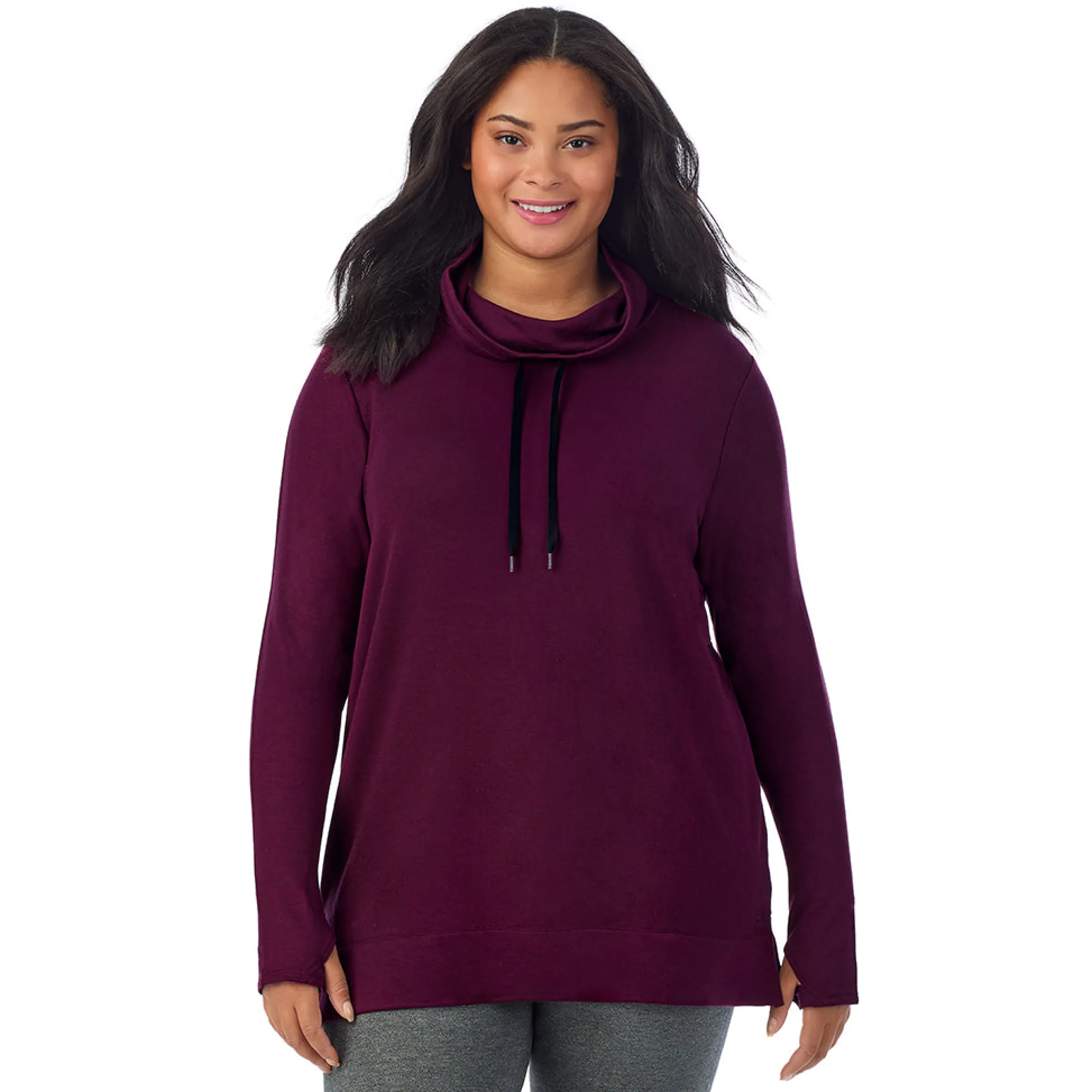 Hot Ultra Cozy Long Sleeve Cowl Neck Tunic PLUS Women Plus Size|Lounge