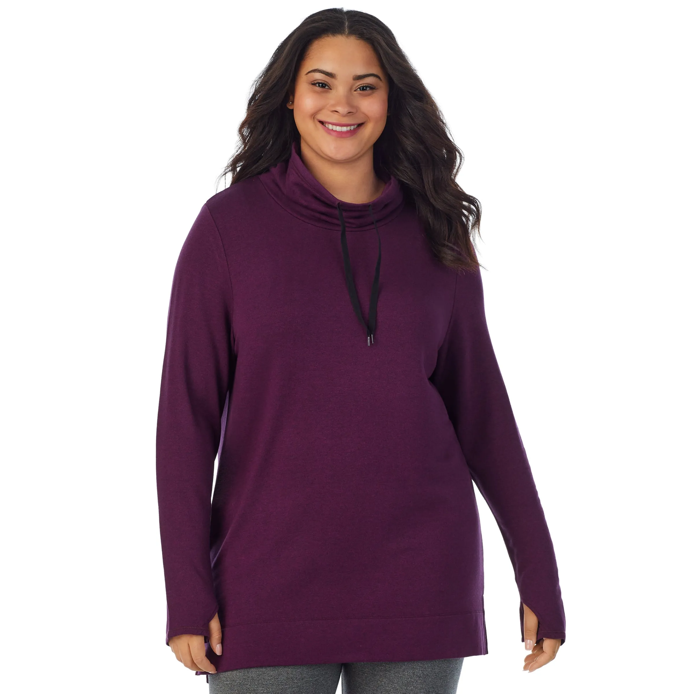 Hot Ultra Cozy Long Sleeve Cowl Neck Tunic PLUS Women Plus Size|Lounge