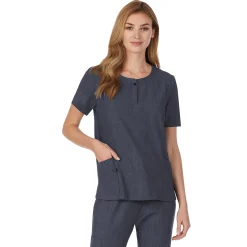 Discount Womens Scrub Henley Neck Top with Side Pockets PETITE Women Womens Scrubs|Scrubs