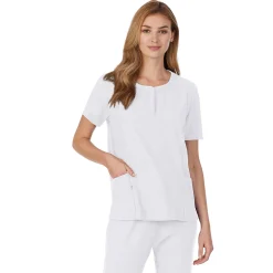 Discount Womens Scrub Henley Neck Top with Side Pockets PETITE Women Womens Scrubs|Scrubs