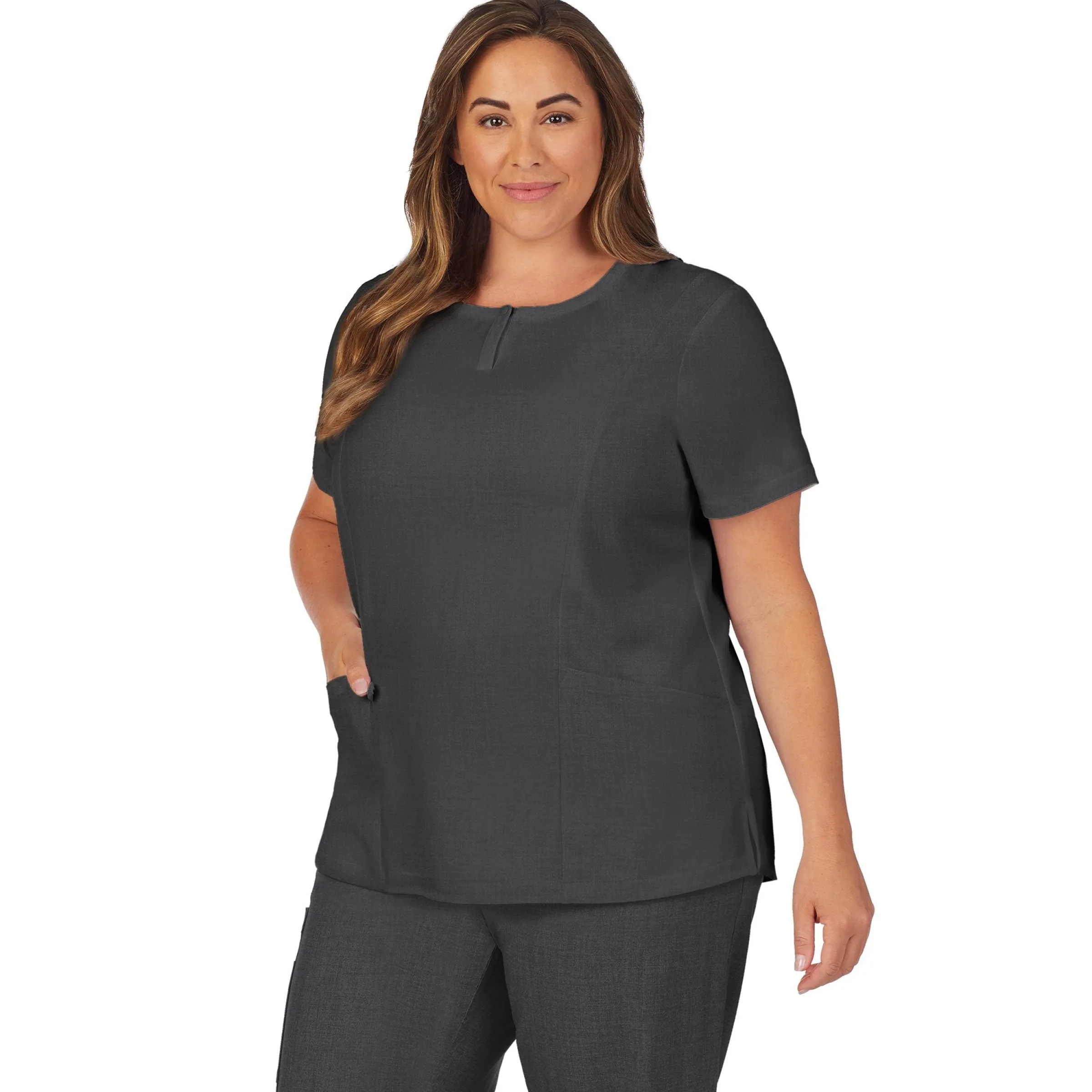 Sale Womens Scrub Henley Neck Top with Side Pockets PLUS Women Womens Scrubs|Scrubs