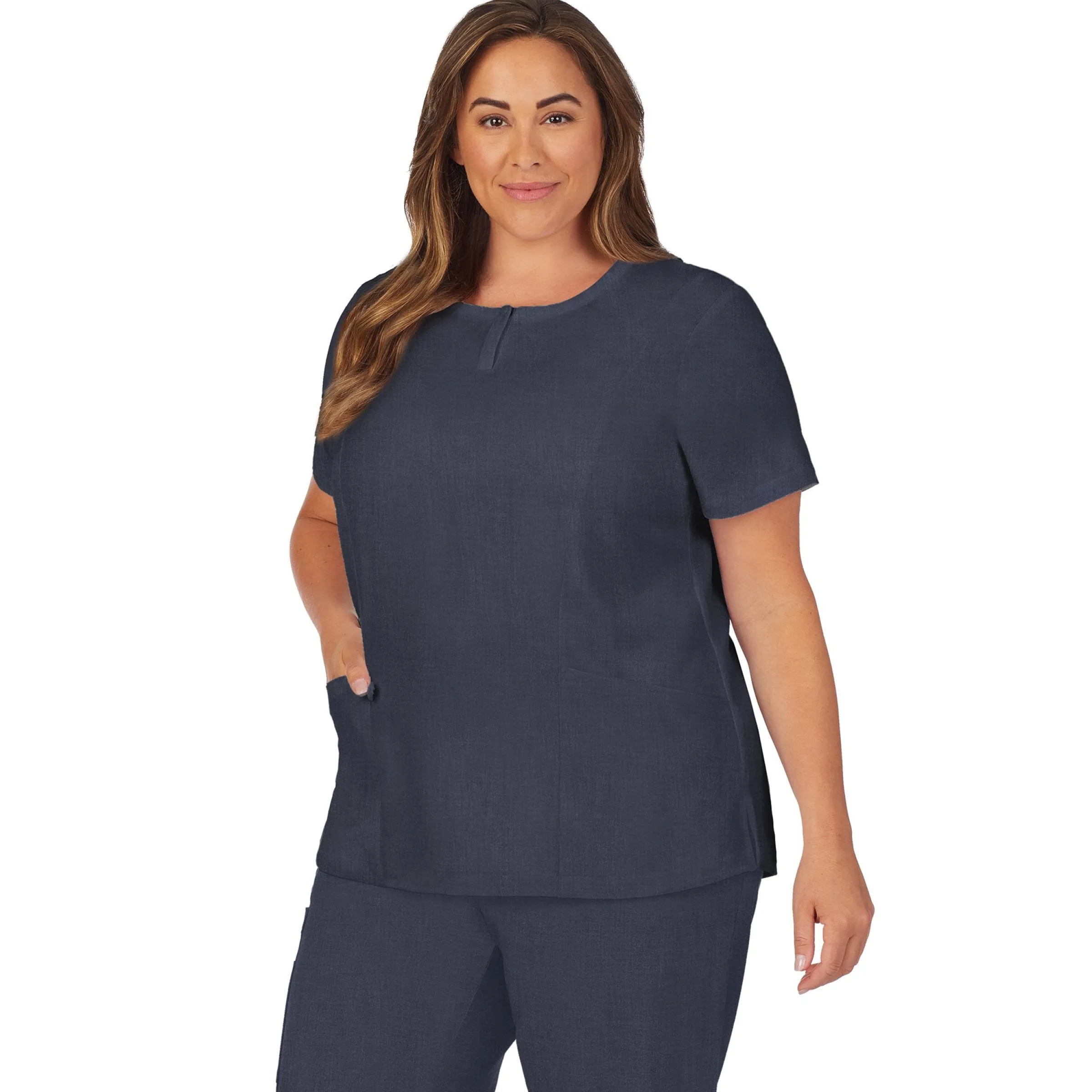Sale Womens Scrub Henley Neck Top with Side Pockets PLUS Women Womens Scrubs|Scrubs
